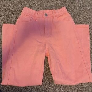Shein kids pink wide leg jeans